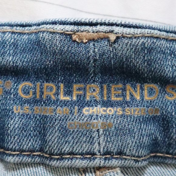 CHICO'S Embellished-Hem Girlfriend Crop Jeans 4 - Picture 7 of 13
